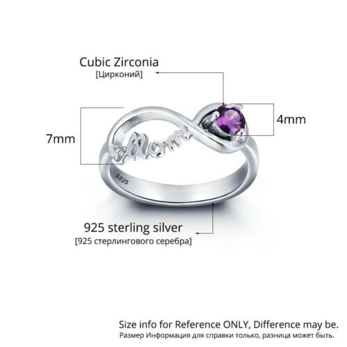 Personalized Sterling Silver Infinity Band - Name Engraved Ring - Customized Cubic Zirconia Studded