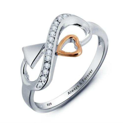 Personalized Sterling Silver Heart Arrow Rings