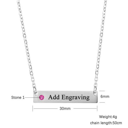 Women Sterling Silver Cubic Zirconia 4 Birthstones & Custom Names - Into Love Sterling Silver Necklace
