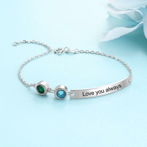 Personalized Gold Color Gift ID Bracelets with Customized Name Engrave, Fashion bangles for Women