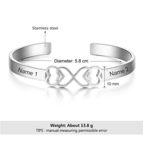 Personalized Wide Two Lined Engrave Name Silver Rings