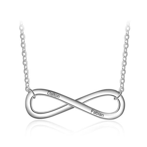 Personalized Silver Name Engraved Necklace - Infinite Love Pendant