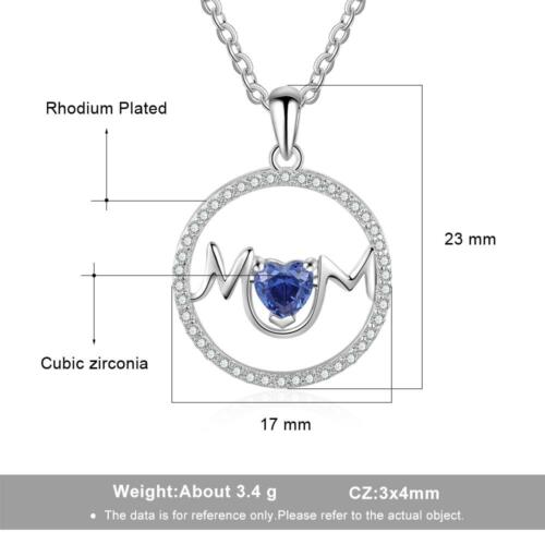 Personalized Heart Pendant Necklace - Custom 4 Birthstones & Names Engraving Pendant