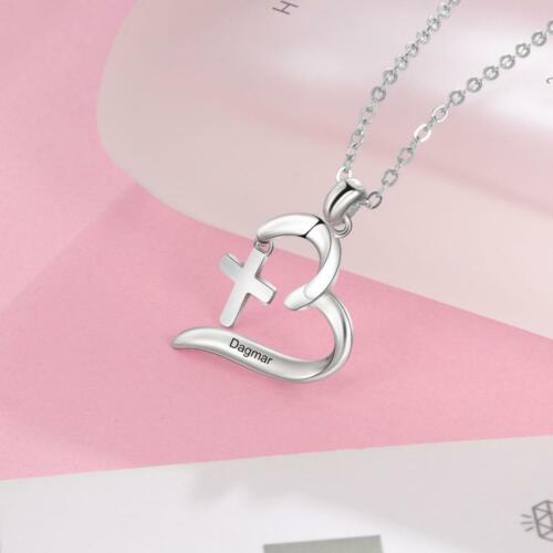 Silver Necklace with Luxury Heart-Shaped CZ Paved Pendant