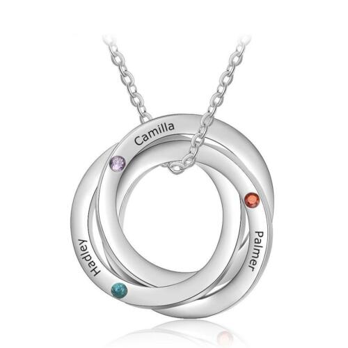 Mixed Colour Necklace - 3 -name Engraving Necklace - Modern Jewelry for Modern Women