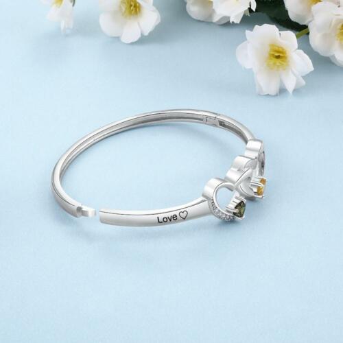 Personalized Bracelet - Infinity Charm Engraved Birthstone Bracelet