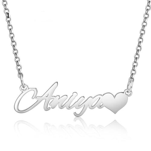 Women Sterling Silver Cubic Zirconia 4 Birthstones & Custom Names - Into Love Sterling Silver Necklace