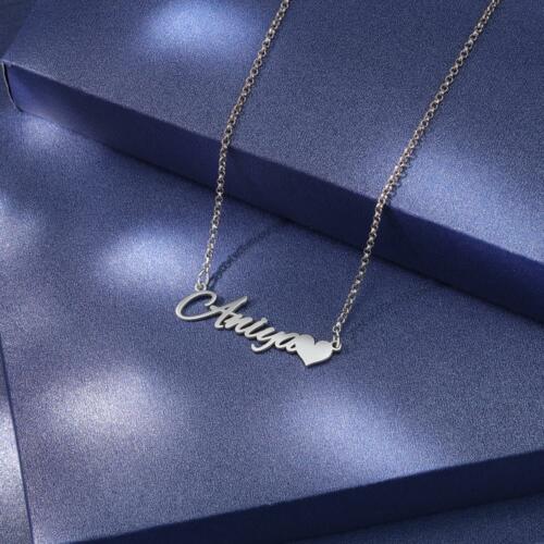 Personalized Sterling Silver Vertical Nameplate Necklace - Customizable 3 Birthstone Pendant