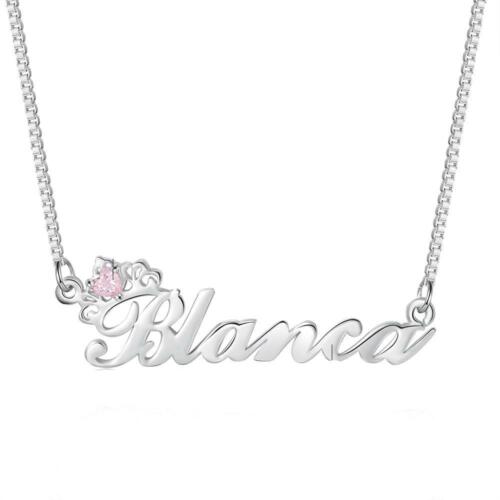 Personalized Pendants - Birthstone Engraved Necklace - Sterling Silver Necklace