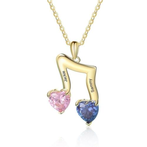 Personalized Jewelry - Musical Note Engraved Birthstone - Birthstone Stud Accessories