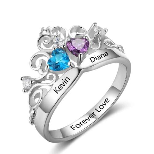 Personalized Wide Love Heart Promise Rings – Custom Names