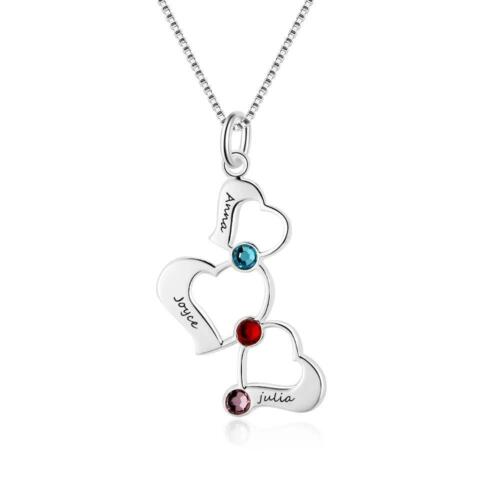 Mixed Colour Necklace - 3 -name Engraving Necklace - Modern Jewelry for Modern Women