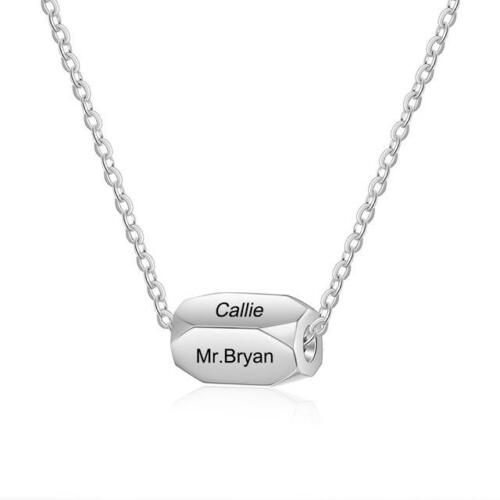 Personalized Strip Necklace with Name Engraved Pendant
