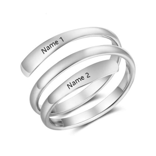 Personalized Unisex Adjustable Paved Ring - Engrave One Custom Name