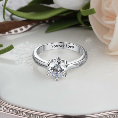 Personalized Heart Ring - DIY Custom Birthstone and Inner Engraving Ring